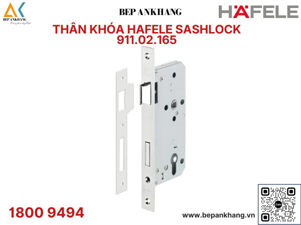 Thân khóa lưỡi gà chốt chết Hafele BS 45/85mm - 911.02.165